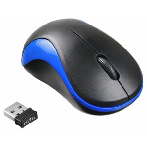 Компьютерная мышь Oklick 605SW черный/синий USB