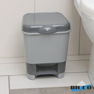 Контейнер для мусора с педалью ricco, 8 л, 2425,529,5 см, цвет серый