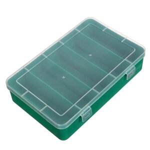 Коробка для мелочей к-12, пластмасс, 19 x 12.5 x 4.7 см, зеленый