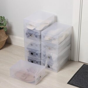 Коробки для хранения обуви, набор из 10 шт, 332012 см, цвет прозрачный