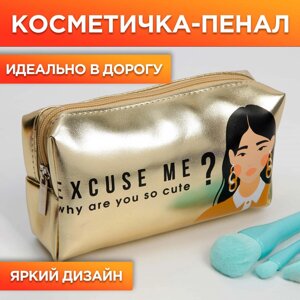 Косметичка-пенал why you are so cute? искусственная кожа, размер 18х10 см