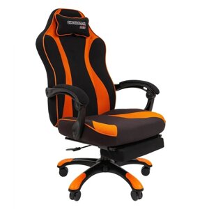 Кресло Chairman game 35 ткань черный/оранжевый