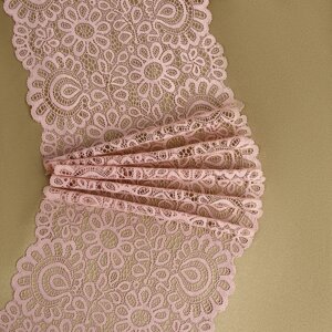 Кружевная эластичная ткань, 190 мм 2,7 0,5 м, цвет розово-бежевый