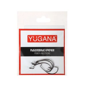 Крючки офсетные yugana wide range worm big eye,6, 4 шт.