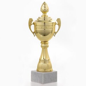 Кубок 124d, наградная фигура, золото, подставка камень, 22 9 6 см.