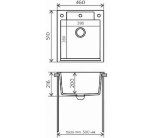 Кухонная мойка Polygran ARGO-460 Светло-серый (N314)