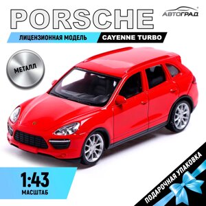 Машина металлическая porsche cayenne turbo, 1:43, цвет красный