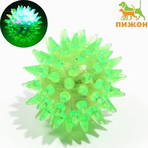 Мяч светящийся мини для кошек, tpr, 3,5 см, зеленый