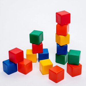Набор цветных кубиков,16 штук, 6 6 см