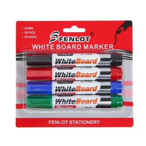 Набор маркеров для флипчарта, 4 цвета, 3 мм, блистер