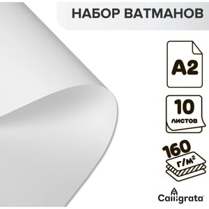 Набор ватманов чертежных а2, 160 г/м²10 листов