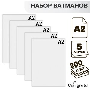 Набор ватманов чертежных а2, 200 г/м²5 листов