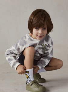 Носки детские Удлиненные носки из хлопка в рубчик с рисунком "Smile"