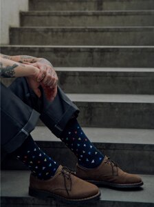 Носки мужские Хлопковые носки HAPPY с рисунком «Треугольники»