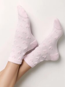 Носки женские Махровые носки из хлопка с объемными рисунками COMFORT, модель 549