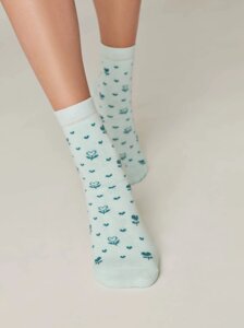 Носки женские Махровые носки из хлопка с рисунками «Цветы»