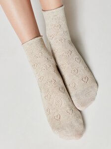 Носки женские Носки из хлопка и льна с ажурным рисунком