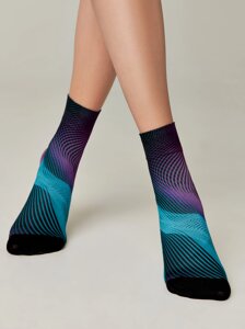 Носки женские Плотные носки с черным мыском и рисунком «Hologram»