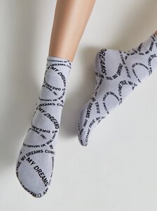 Носки женские Плотные носки с вывязанным рисунком «My dreams»