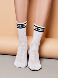Носки женские Удлиненные хлопковые носки c ажурным переплетением «Focus»