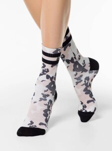 Носки женские Удлиненные носки с хлопком «Flowers»