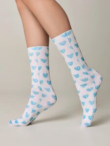 Носки женские Удлиненные носки с хлопком "In love"
