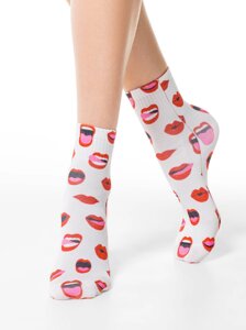 Носки женские Укороченные носки с хлопком «Lips»