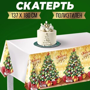 Новогодняя скатерть одноразовая