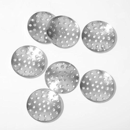 Основа-круг перфорированная 20 мм (набор 100 шт. цвет серебро