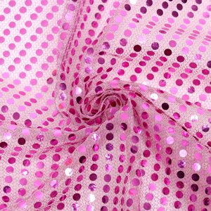 Отрез для рукоделия, сетка с пайетками, цвет розовый, 47,5 50 см