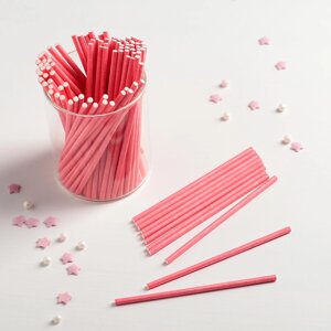 Палочки для кейк-попсов, 100,2 см, 100 шт, цвет розовый