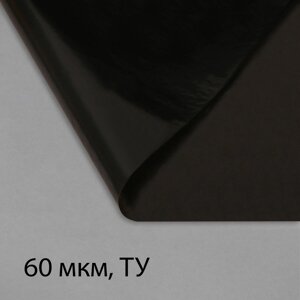 Пленка полиэтиленовая, техническая, 60 мкм, черная, длина 10 м, ширина 3 м, рукав (1.5 м 2), эконом 50%