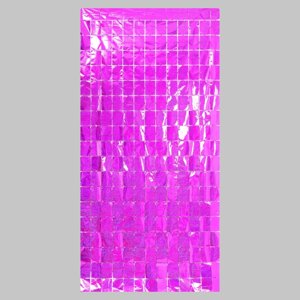 Праздничный занавес голография, 100 200 см., цвет фуксия