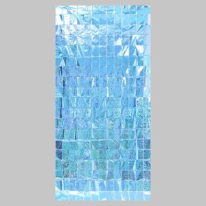 Праздничный занавес голография, 100 200 см., цвет голубой