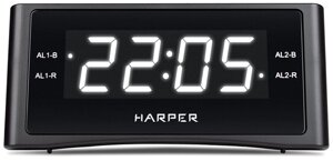Радиочасы Harper HCLK-1007 черный/белый