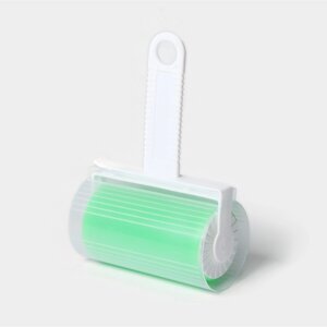 Ролик для чистки одежды в футляре силиконовый, 17116 см, цвет зеленый