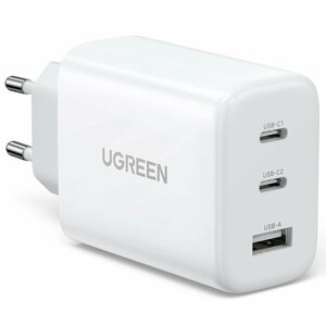 Сетевое зарядное устройство Ugreen USB-A+2USB-C 65W Fast Charger CD275 White (90496)