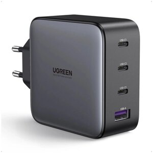 Сетевое зарядное устройство Ugreen USB-A+3USB-C 100W GaN Tech Fast Charger CD226 Black (40747)