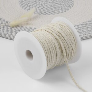 Шнур для плетения, хлопок, d = 3 мм, 50 1 м, цвет белый