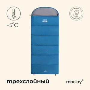 Спальный мешок maclay camping comfort cool, одеяло, 3 слоя, правый, 220х90 см,5/10°с