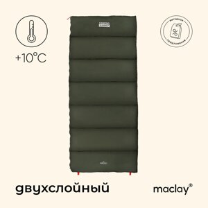 Спальный мешок maclay camping summer, одеяло, 2 слоя, правый, 220х90 см,10/25°с