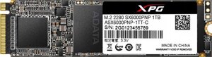 SSD накопитель A-data XPG SX6000 pro PCI-ex4/1tb/M. 2 2280 (ASX6000PNP-1TT-C)