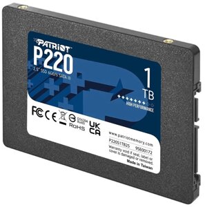 SSD накопитель patriot P220 1тб 2.5 SATA III (P220S1tb25)