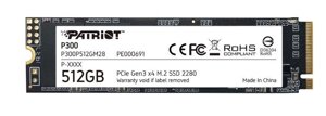 SSD накопитель patriot QLC M. 2/512GB/2280 (P300P512GM28)