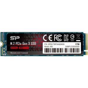 SSD накопитель silicon power P34A80 1tb/PCI-E x4/M. 2 2280 (SP001TBP34A80M28)