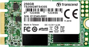 SSD накопитель transcend 256GB M. 2 2242 (TS256GMTS430S)