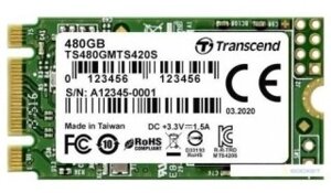 SSD накопитель transcend 480гб M. 2 2280 SATA III (TS480GMTS420S)