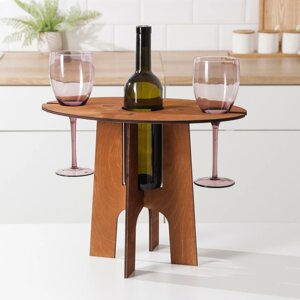 Столик-поднос для вина и двух бокалов, 402530 см