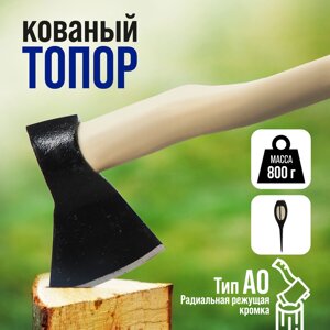 Топор кованый тундра, деревянное топорище а0, 800 г, порошковое покрытие