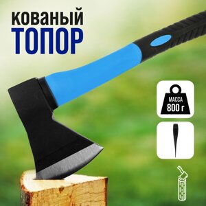 Топор кованый тундра, фиберглассовое обрезиненное топорище 38 см, 800 г